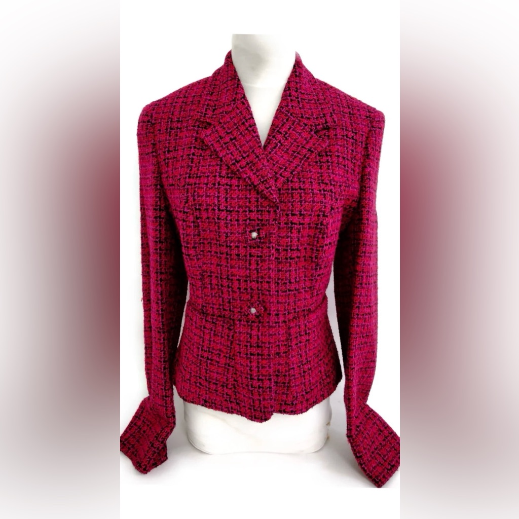 Versace Jean Couture Pink Tweed Jacket Size 42